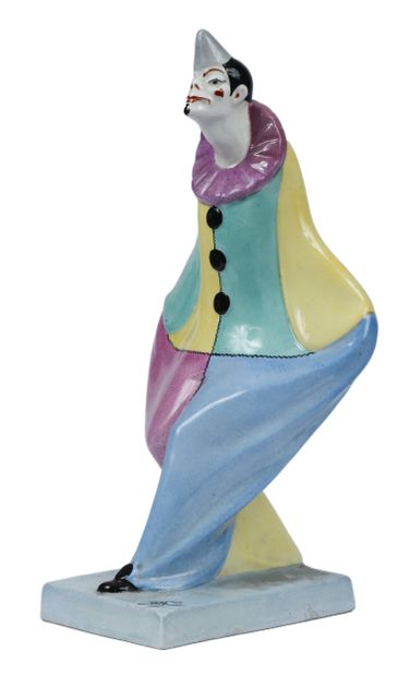 DAX
Clown
Polychrome glazed earthenware statuette
Signed...