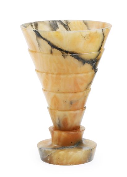 MODERNISTE work 
Alabaster lamp with stepped...