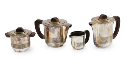 French work 
Silver plated and rosewood tea...