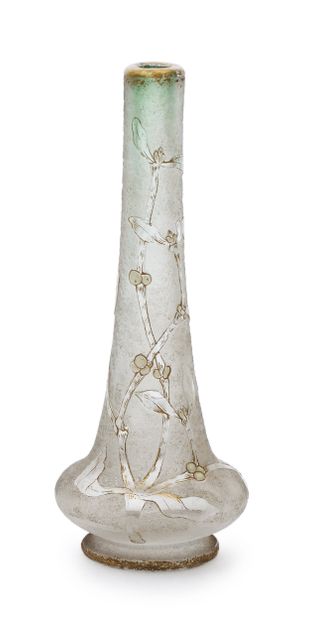 DAUM NANCY
Miniature frosted glass vase with...