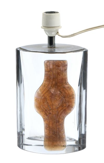 DAUM FRANCE
Glass lamp with plant decoration...