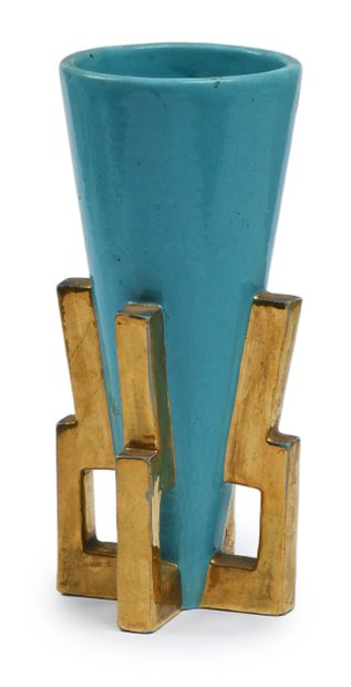 20th century work
Blue and gold glazed ceramic...