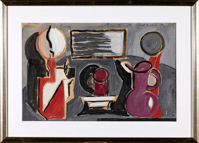 Marcel BURTIN (1902-1979)
Table with objects
Gouache,...