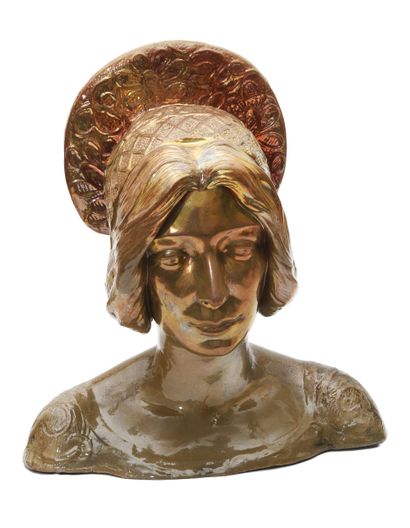 Buste de femme 
Sculpture en céramique émaillée...