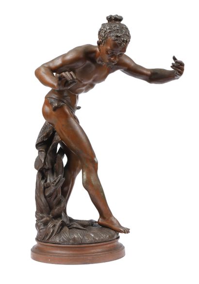 Léon GREGOIRE (XIX-XXth)
Snake charmer 
Sculpture...
