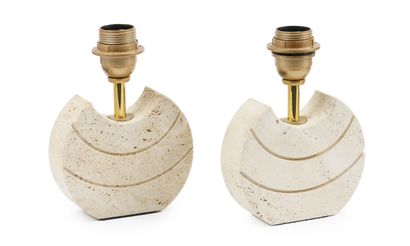 Work from the 1970s
Pair of small travertine...