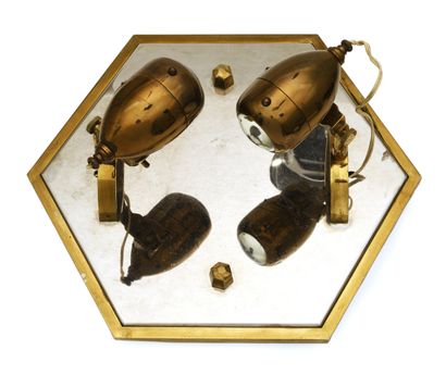 1970s work
Wall lamp in mirror and brass
H:...