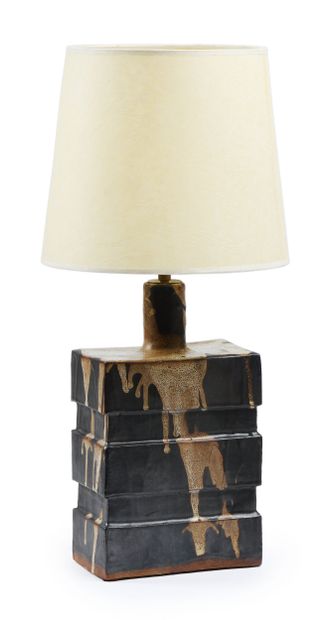 LA BORNE
Raku glazed ceramic lamp
Circa 1970
H...