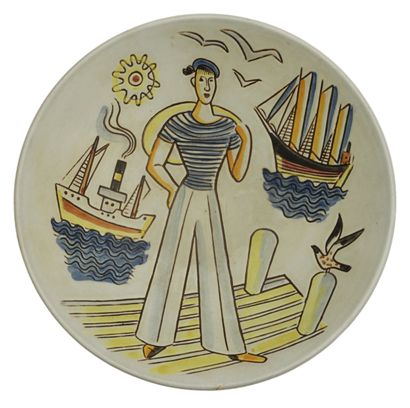 SWEDISH work
Polychrome enamelled ceramic...