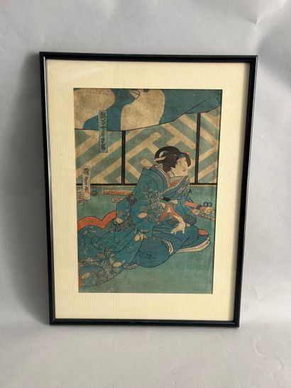 Set of three oban tate-e prints:
Utagawa...