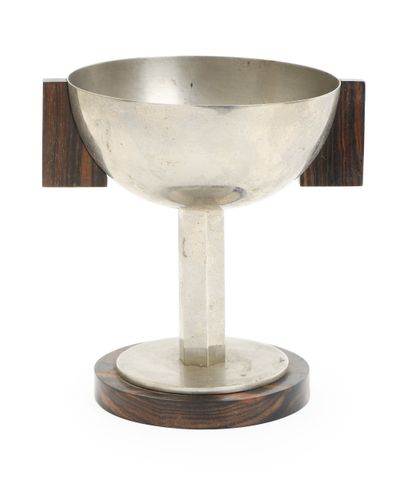Modernist piece 
Vase on a nickel-plated...