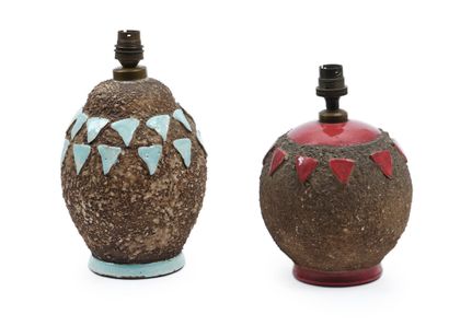 Work 1940s 
Suite of two polychrome enamelled...