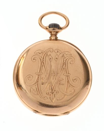 MONTRE de col 
en or jaune 18K 750/°° chiffrée...