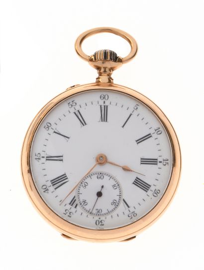 MONTRE de col 
en or jaune 18K 750/°° chiffrée...