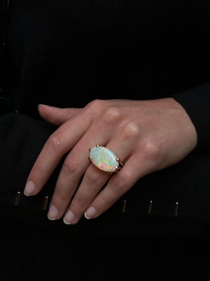 CAPET Paris
Bague en or jaune 18k 750°/°°,...