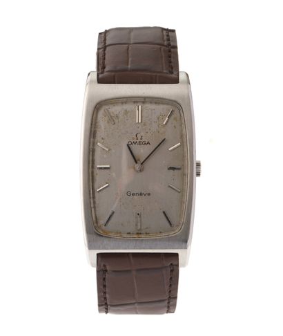OMEGA 
Geneva 
Circa 1970 
Steel wristwatch....