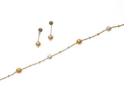 CAPET Paris
Parure en or jaune 18k 750°/°°,...