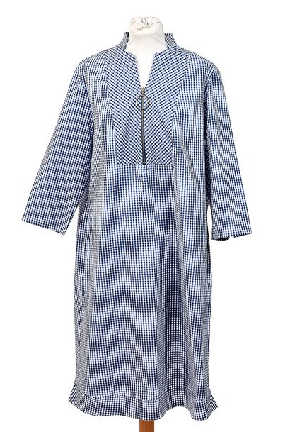 MAYA NEGRI
Robe en coton Vichy bleu, fermeture...