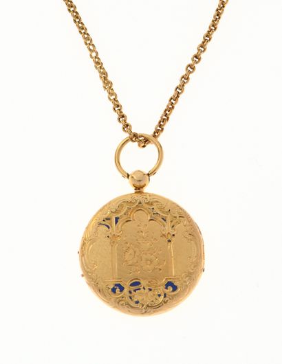 Pendentif porte-photo
en or jaune 18K 750/°°...