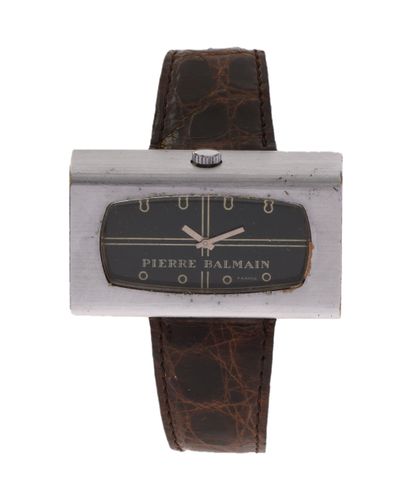 Pierre BALMAIN
Circa 1970
Steel couture watch,...