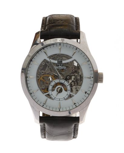 LIP style 
Men's watch in steel, round case,...
