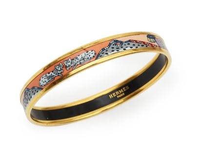 HERMES Paris
Enameled gilt metal bracelet...