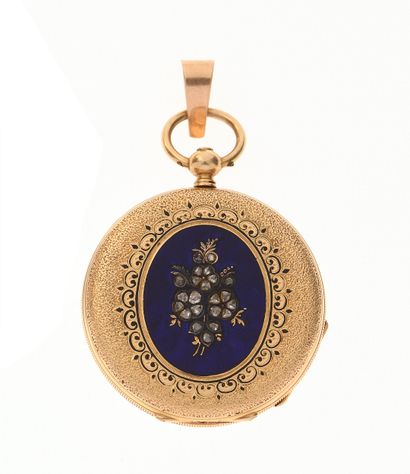 Montre de col plate 
en or jaune 18k 750°/°°,...