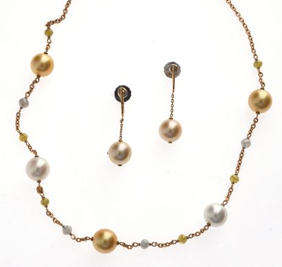 CAPET Paris
Parure en or jaune 18k 750°/°°,...
