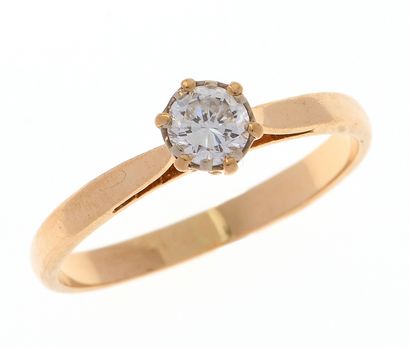 Bague solitaire 
en or jaune 18k 750°/°°...
