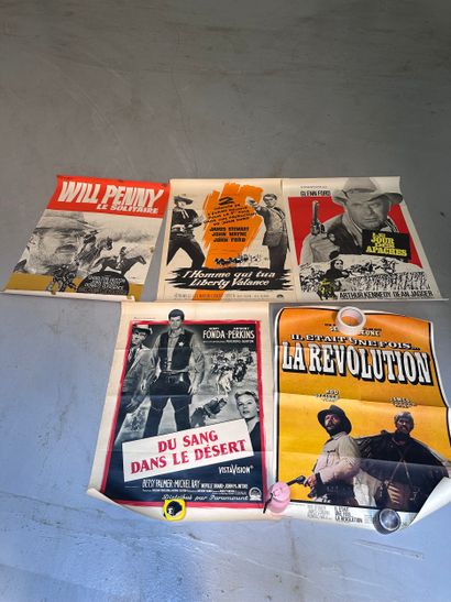 Ensemble de 5 affiches de films de western...