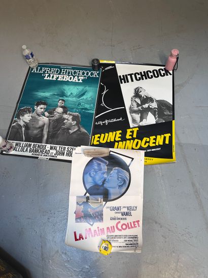 Ensemble d'affiches de films d'Alfred Hitchcock...