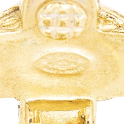 CHANEL
Pair of textured gold-tone metal clip-on...