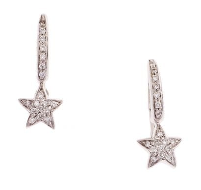 Pair of earrings
in 18K white gold (750/°°)...