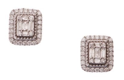 Pair of earrings
in 18k white gold (750°/°°)...