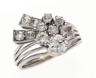 Ring 
in 18k white gold 750°/°° consisting...