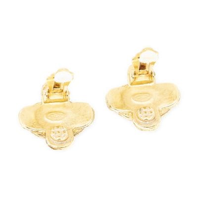 CHANEL
Pair of textured gold-tone metal clip-on...