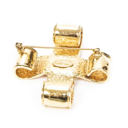 CHANEL
Gold-tone metal cross brooch with...