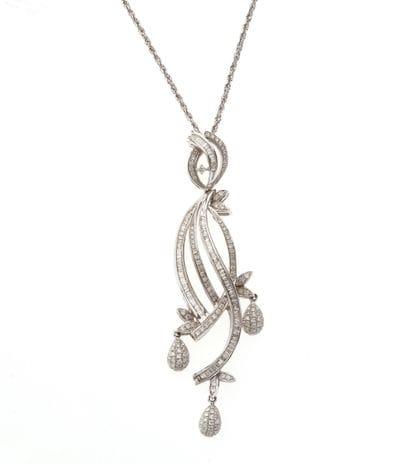 Necklace and pendant 
in 18k white gold 750°/°,...