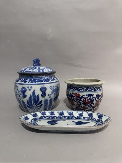 CHINA
A blue-and-white porcelain set consisting...