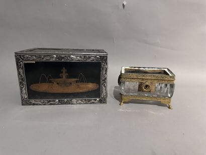 Jewelry box made of engraved metal and copper...