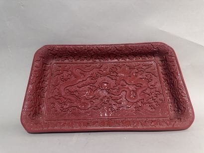 CHINA
Rectangular Beijing red lacquer tray...