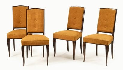 Work, 1940
Set of four stained beech chairs...
