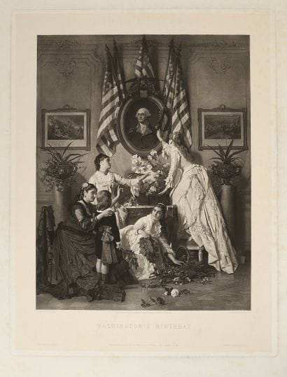 AMERICANA
Collection de quatre estampes relatives...