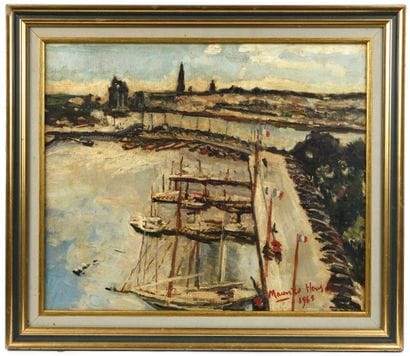 Maurice HANSEL (1890-1960) 
Vue de port,...