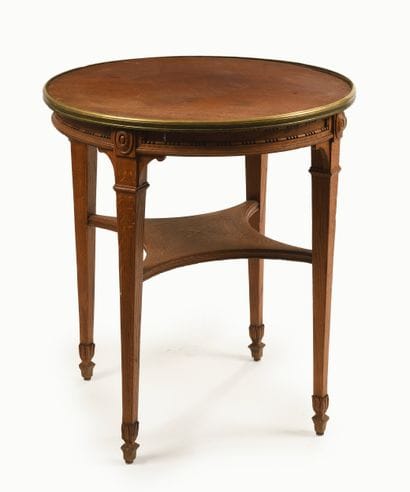 1920s French Piece 
Waxed oak side table...