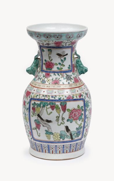 CHINA
Polychrome glazed porcelain baluster...