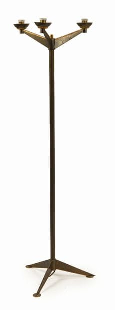 Work, 1950
Patinated brass floor lamp with...