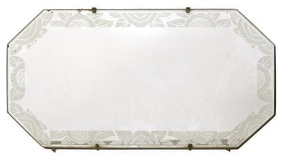 French Work, 1930
Hexagonal mirror with sandblasted...
