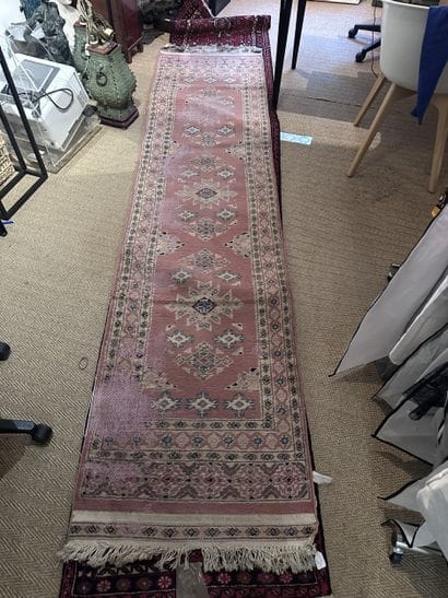 Ensemble de trois TAPIS galerie en laine:...