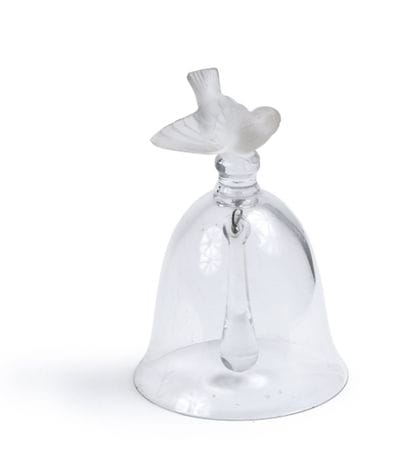 LALIQUE FRANCE
Opalescent glass bell decorated...
